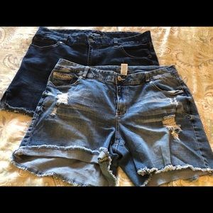 Lot of 3 shorts Maurice’s denim Boutique 16w 18